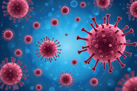 Illustration of immune cells defending the body