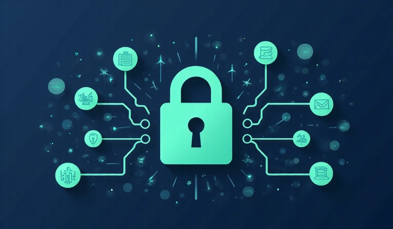 Illustration showing data privacy and security measures